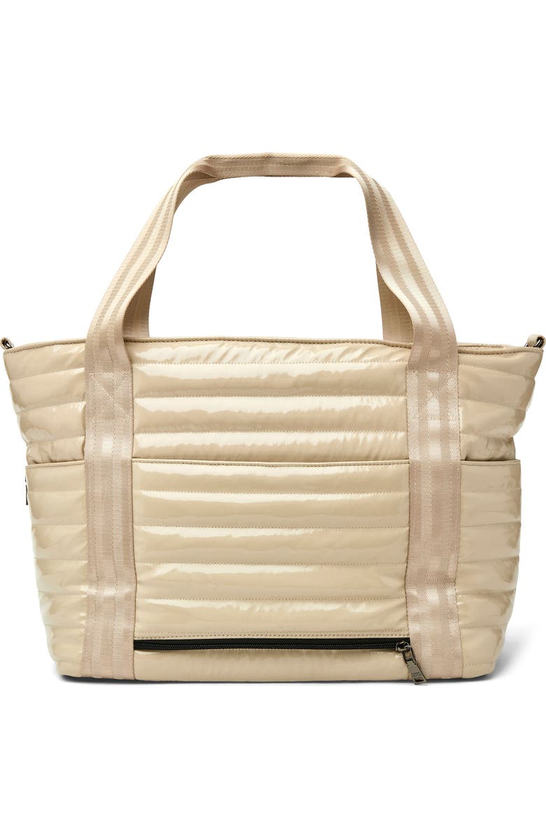 THINK ROYLN Jetset Wingman Tote, Alternate, color, Blonde Patent/ Colorblock