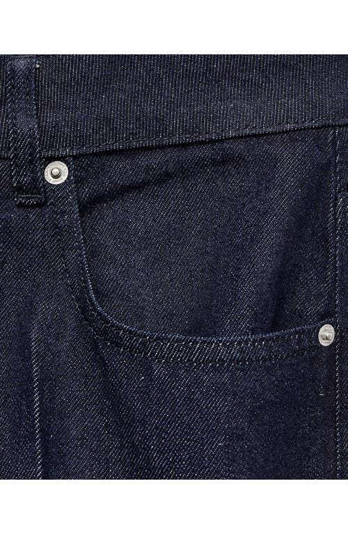 Mango Exposed Button Low Rise Straight Leg Jeans In Blue