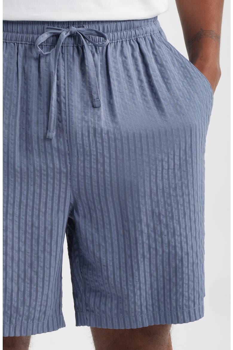 Stripe Seersucker Drawstring Shorts, Alternate, color, GREY FOLKSTONE
