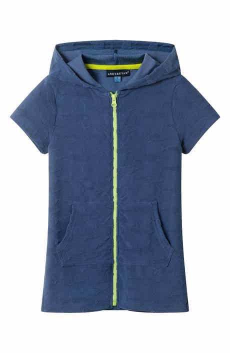 Andy & Evan Kids' Sharks Terry Hooded Zip Cover-Up Top