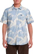 Quiksilver Kahnu Classic Fit Leaf Print Short Sleeve Button-Up Shirt