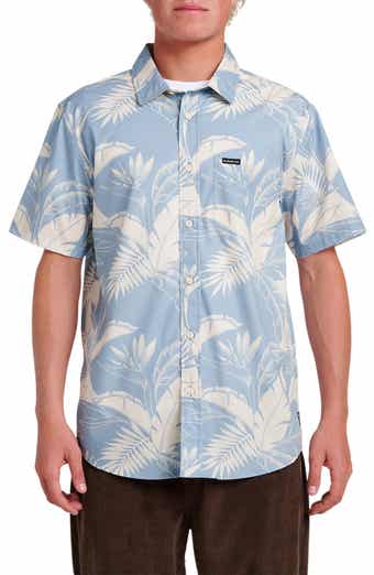Quiksilver Kahnu Classic Fit Leaf Print Short Sleeve Button-Up Shirt
