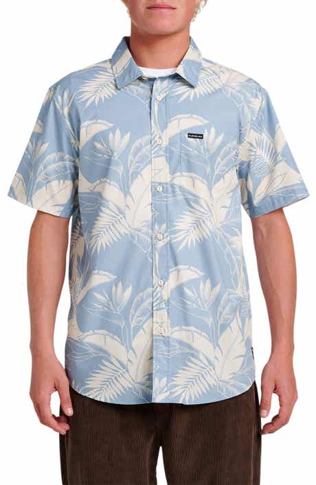 Quiksilver Kahnu Classic Fit Leaf Print Short Sleeve Button-Up Shirt