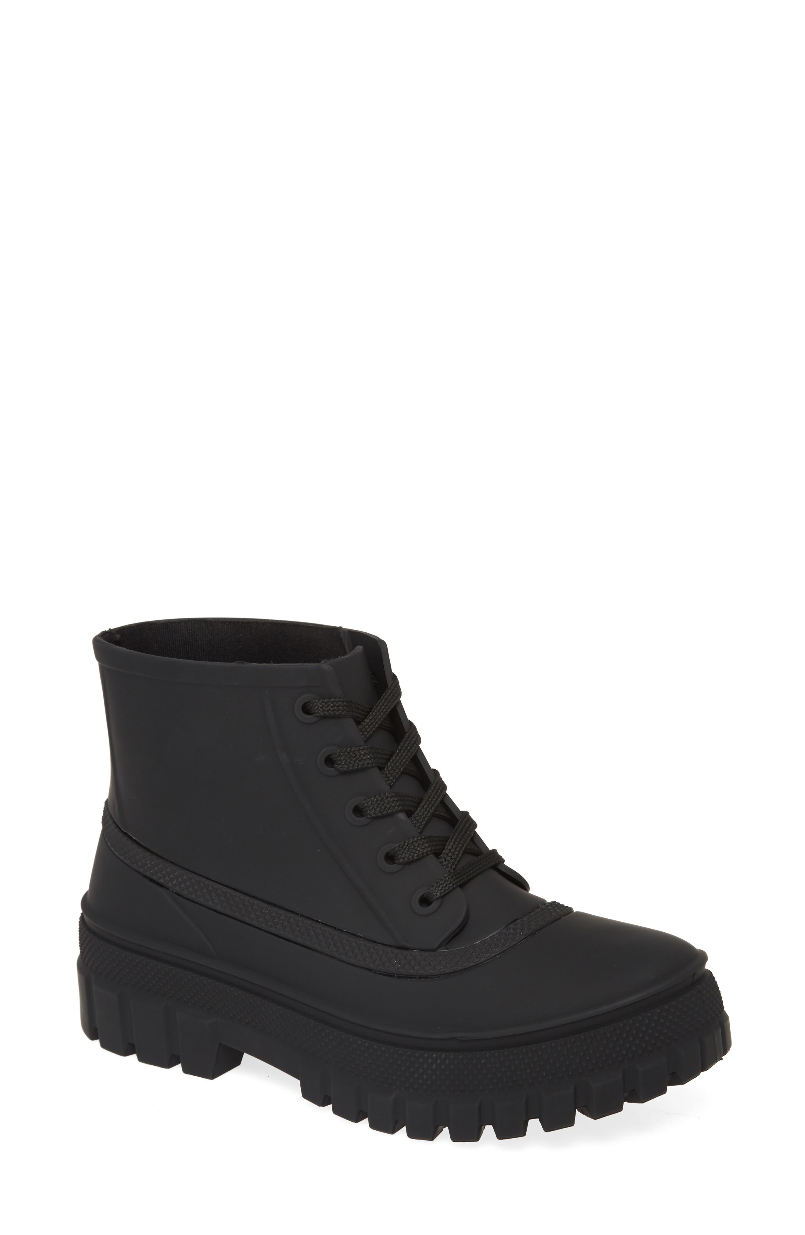 Jeffrey Campbell Lace-Up Rain Boot, Main, color, 