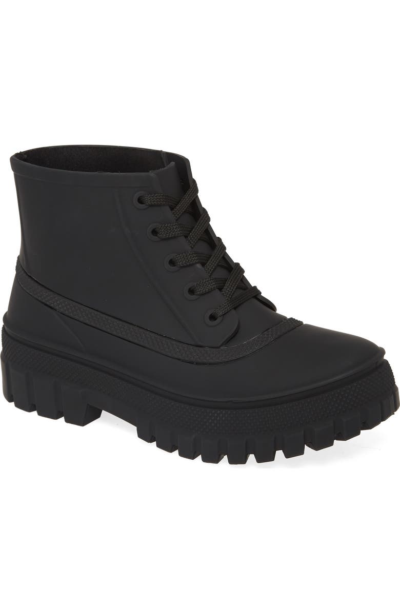 Jeffrey Campbell Lace-Up Rain Boot, Main, color,