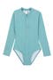 Palm Party Textured Long Sleeve Zip Front One Piece