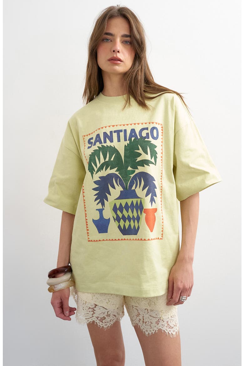 Santiago Oversize Graphic T-Shirt, Main, color, LIGHT GREEN