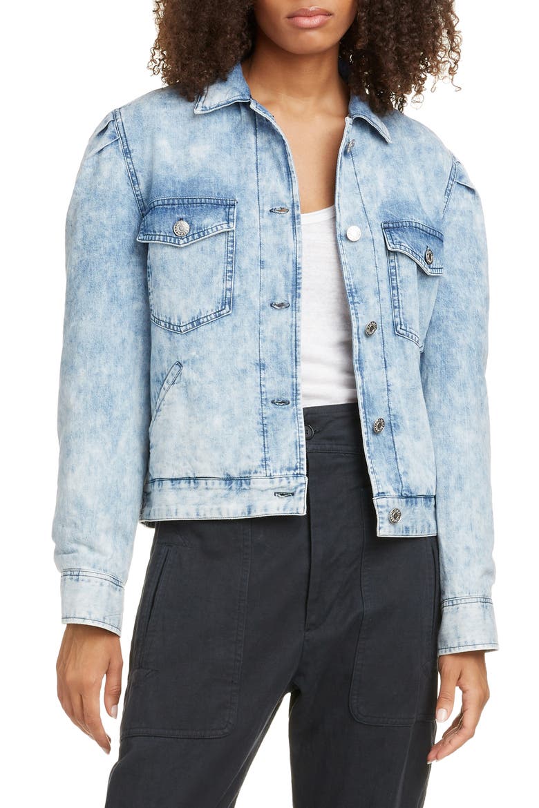 Iolinea Stonewash Denim Jacket, Main, color, BLUE