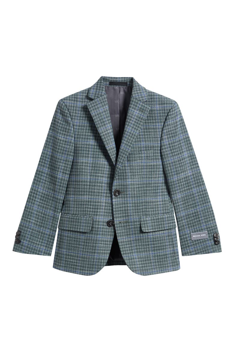 Kids' Windowpane Sport Coat, Main, color, TEAL
