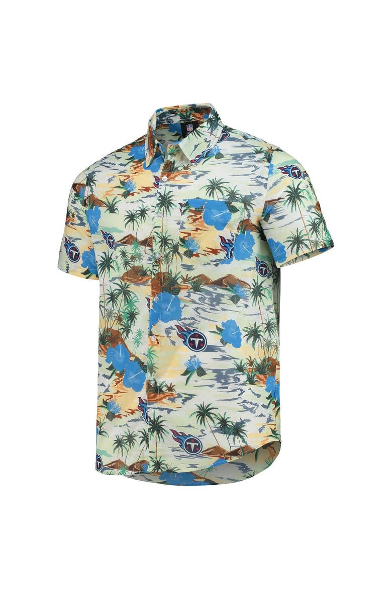 Men's FOCO Cream Tennessee Titans Paradise Floral Button-Up Shirt, Alternate, color, Cream