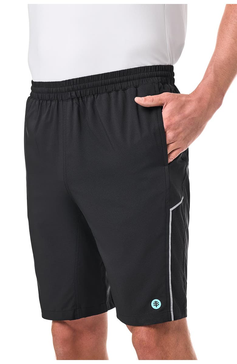 Coolibar Men's Tennis Shorts - UPF 50+ Sun Protection - Outpace, Alternate, color, Black