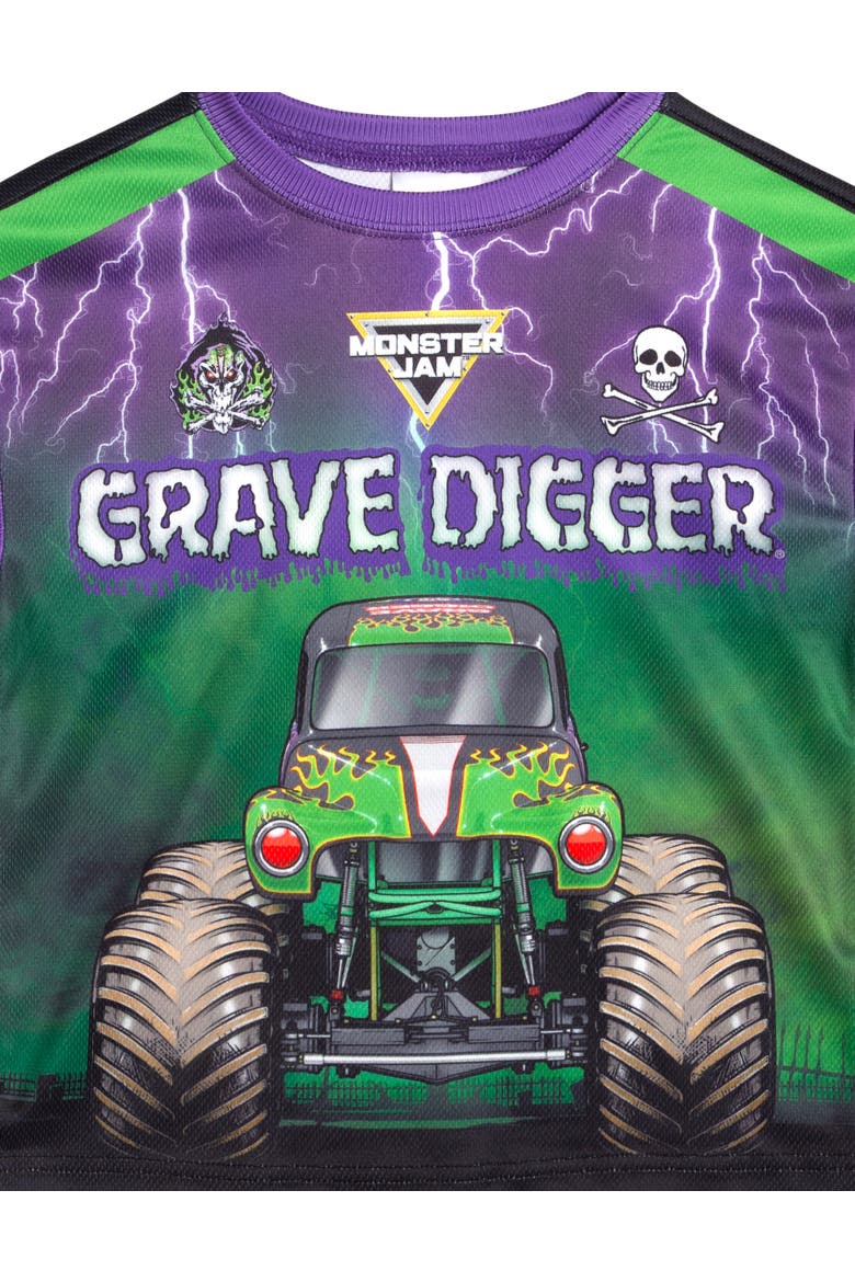 Grave Digger Athletic 2-Piece T-Shirt and Joggers Set, Alternate, color, Purple Grave Digger