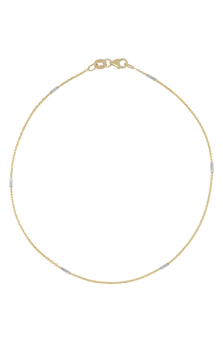 Bony Levy 14K Gold Chain Anklet, Main, color, 14K Yellow White Gold