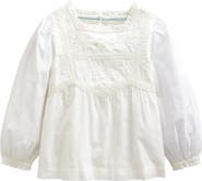 Mini Boden Kids' Floral Embroidered Cotton Blouse