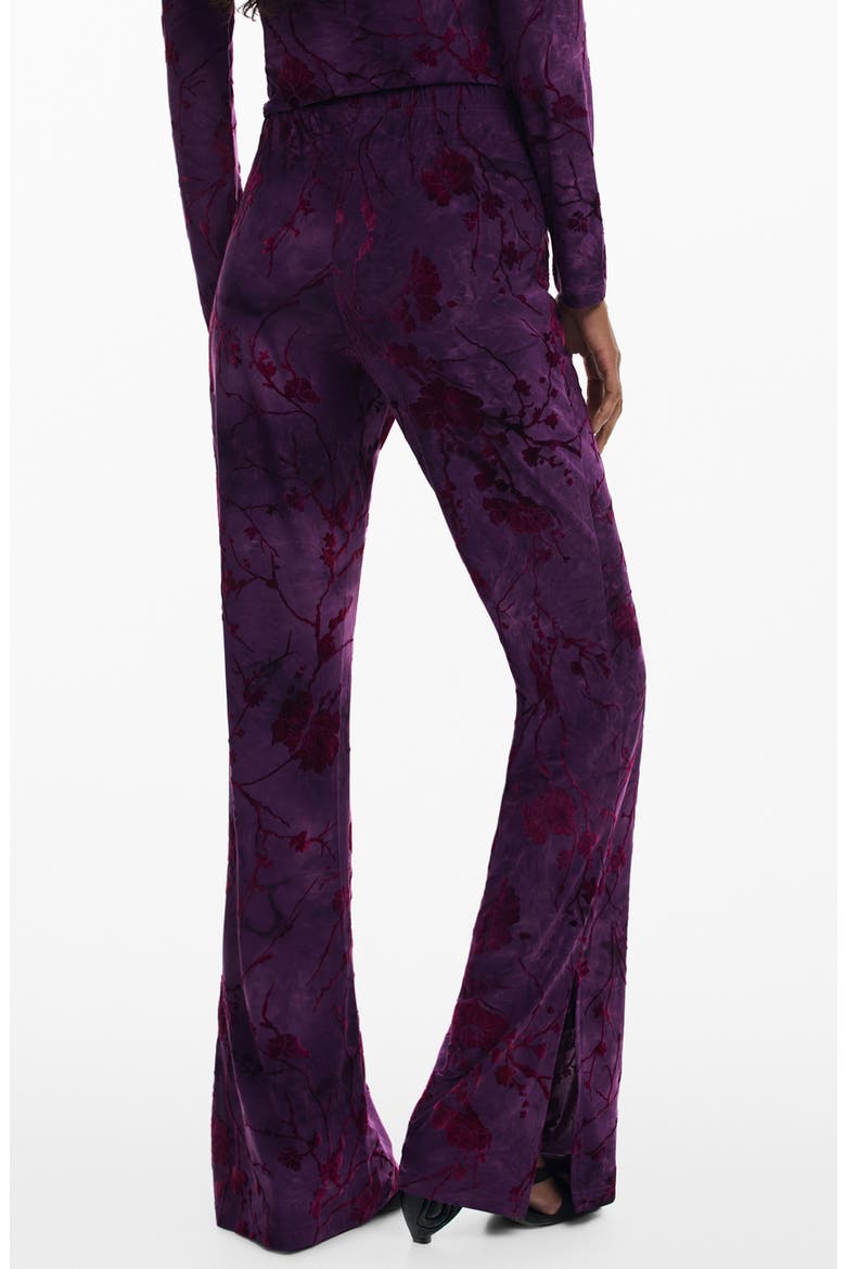 Floral Burnout Flare Pants, Alternate, color, MEDIUM PURPLE