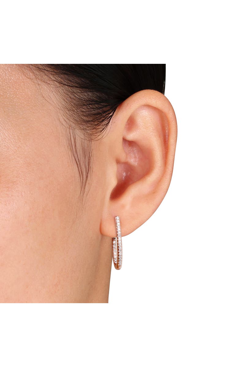 Julianna B. Diamond Hoop Earrings 14k Rose Gold, Alternate, color, 