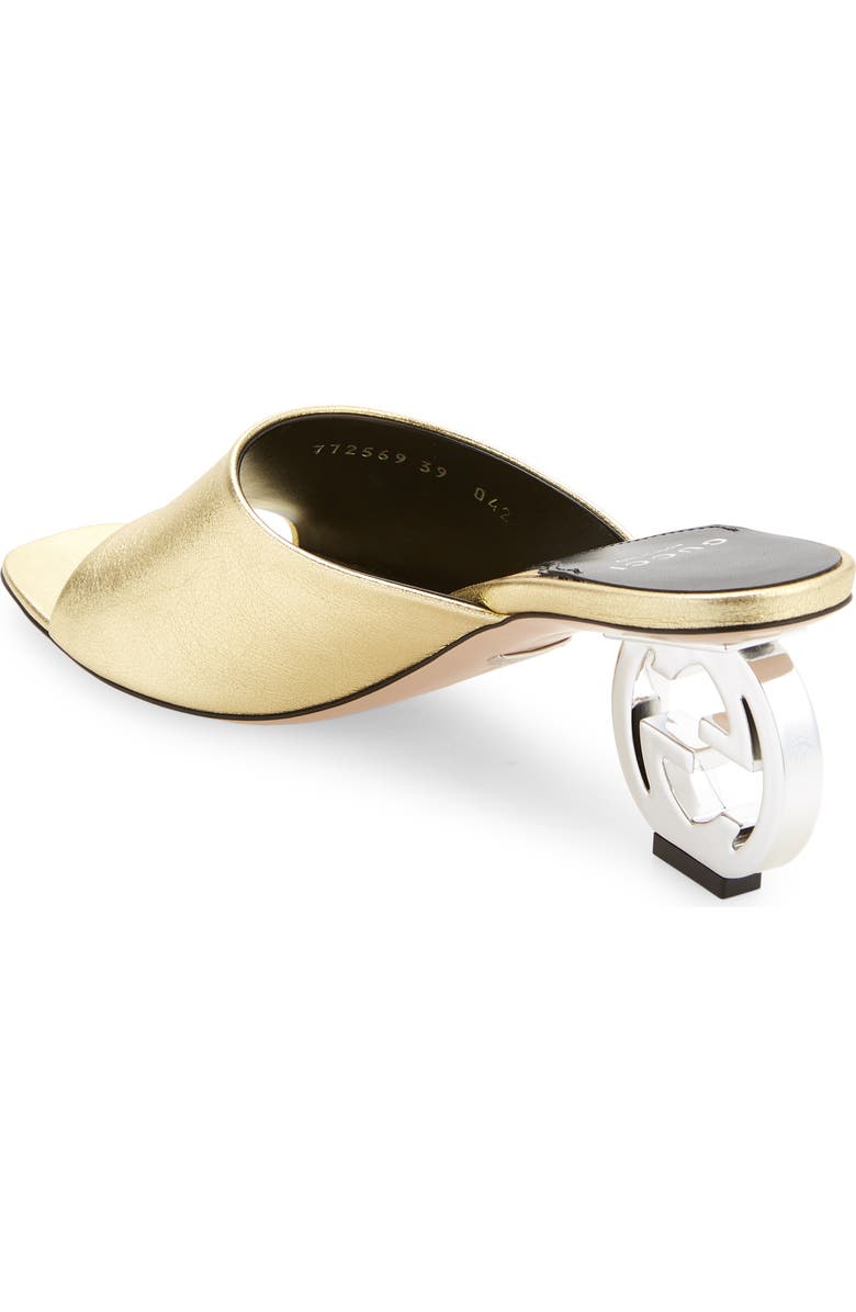 Gucci Bella GG Heel Slide Sandal, Alternate, color, Gold Eggplant
