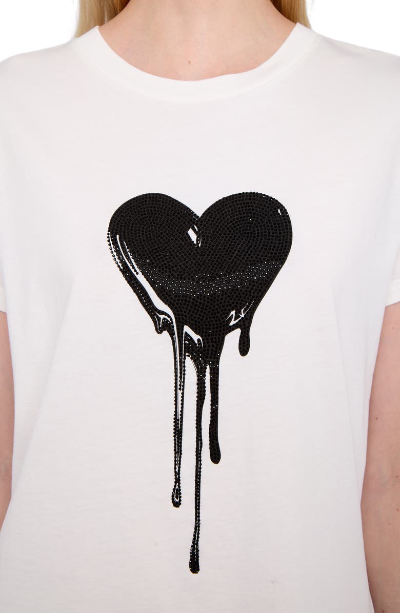 Zadig & Voltaire Walk Heart Embellished Keyhole Cotton Graphic T-Shirt, Alternate, color, Judo