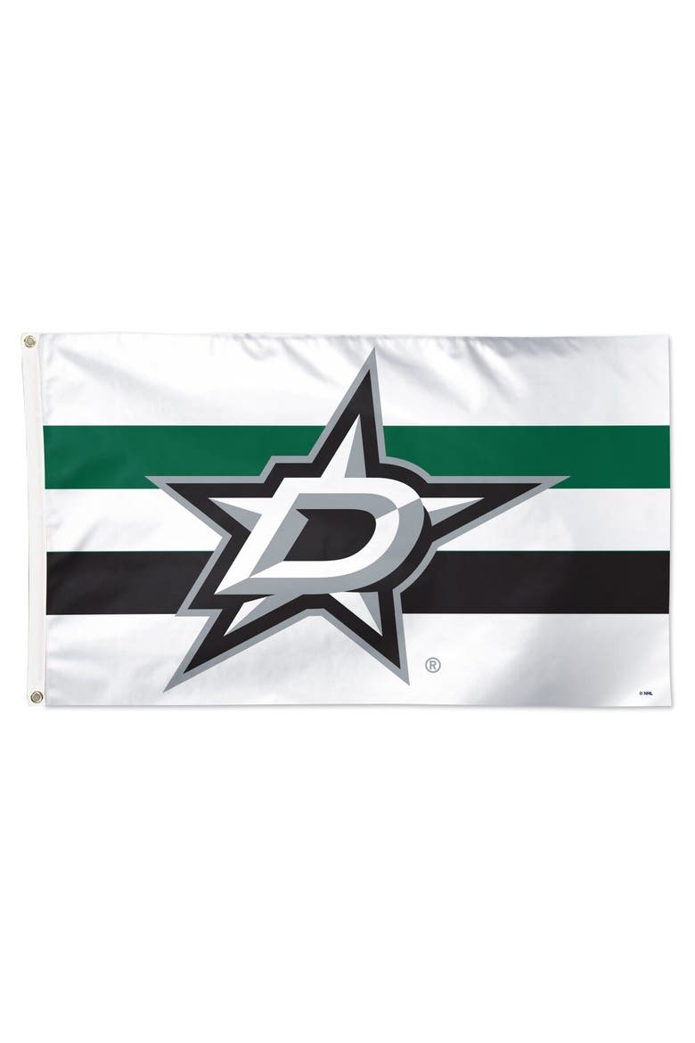 Dallas Stars 3' x 5' Horizontal Stripe Deluxe Single-Sided Flag, Main, color, White