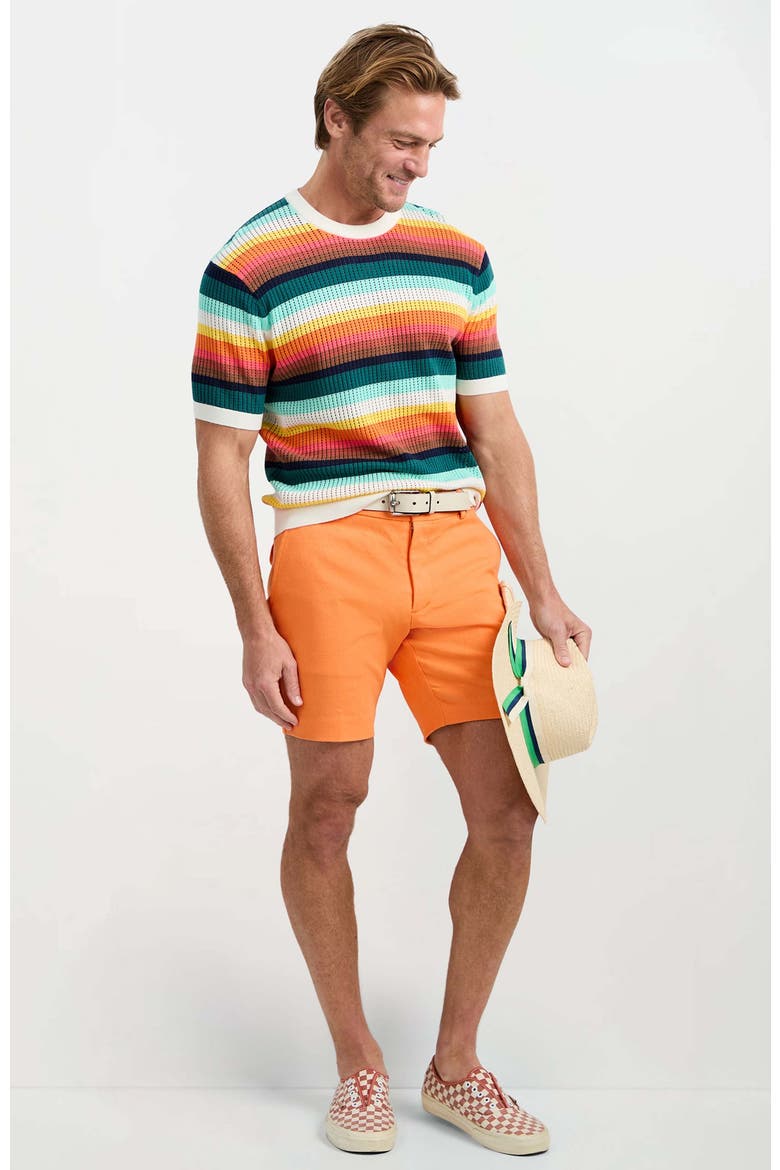 Carlos Short-Sleeve Mesh Crewneck, Alternate, color, Multi