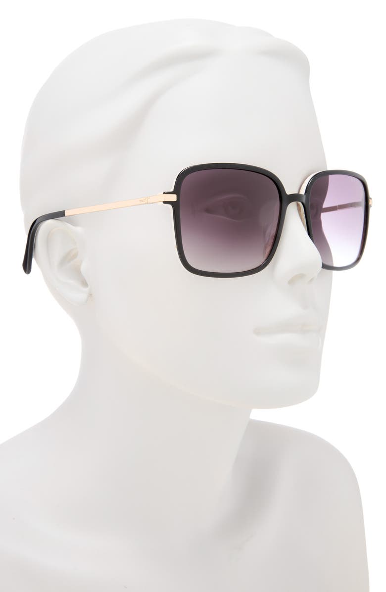 Ted Baker 57mm Gradient Square Sunglasses, Alternate, color, Black