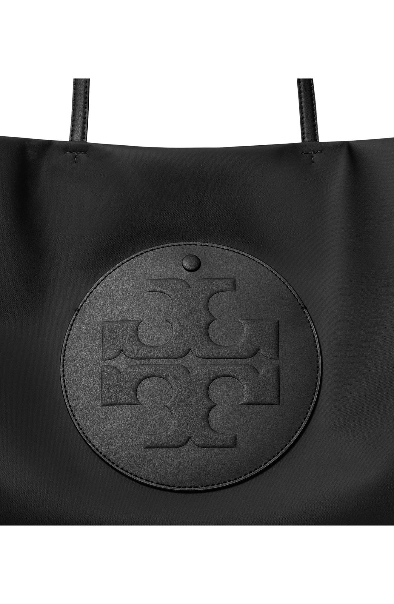Tory Burch Ella Recycled Nylon Tote, Alternate, color, Black