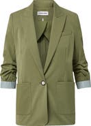 Veronica Beard McCallin Ruched Sleeve Cotton Blend Dickey Jacket