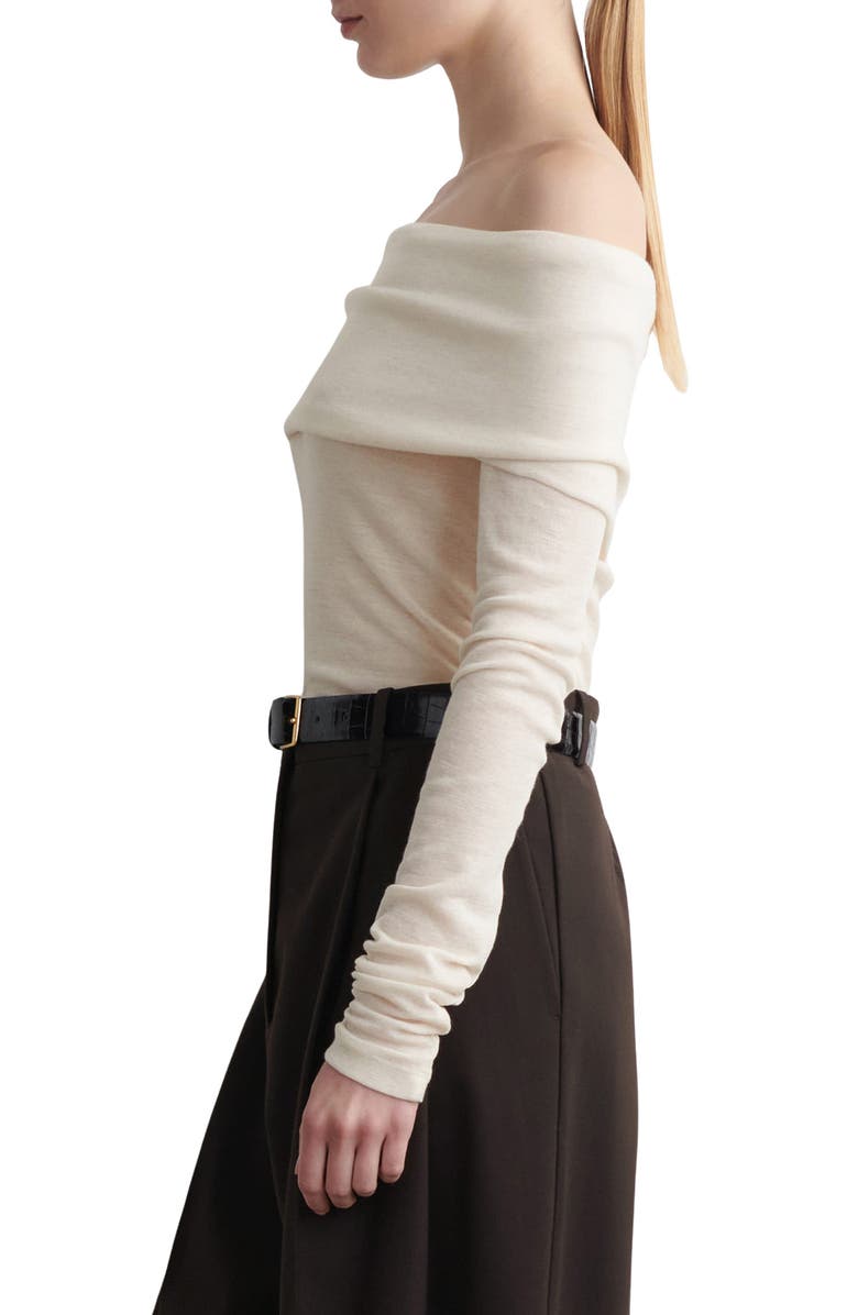 COS Brooke Off the Shoulder Merino Wool Top, Alternate, color, White Light