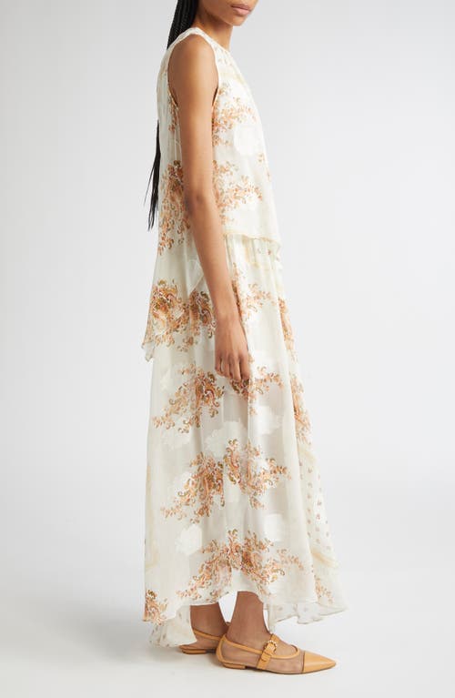Ulla Johnson Caprice Floral Layered Silk Blend Dress In Neutral