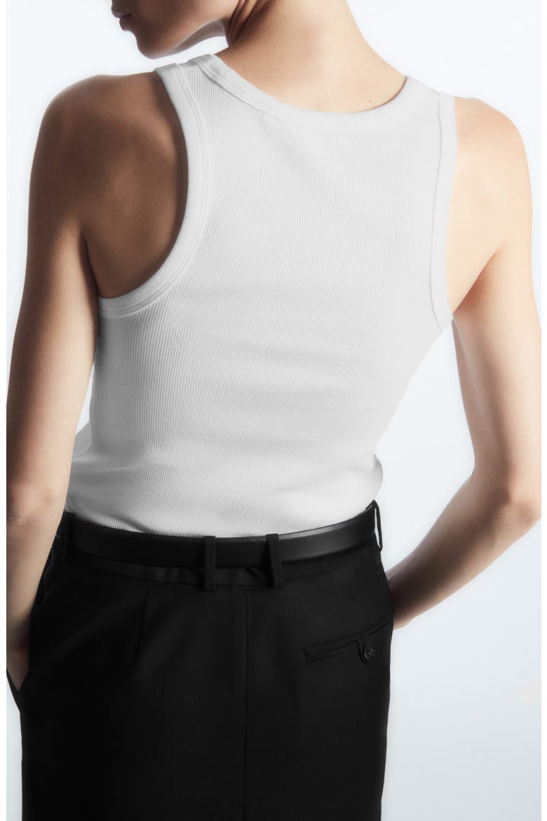 Cotton Rib Tank, Alternate, color, WHITE