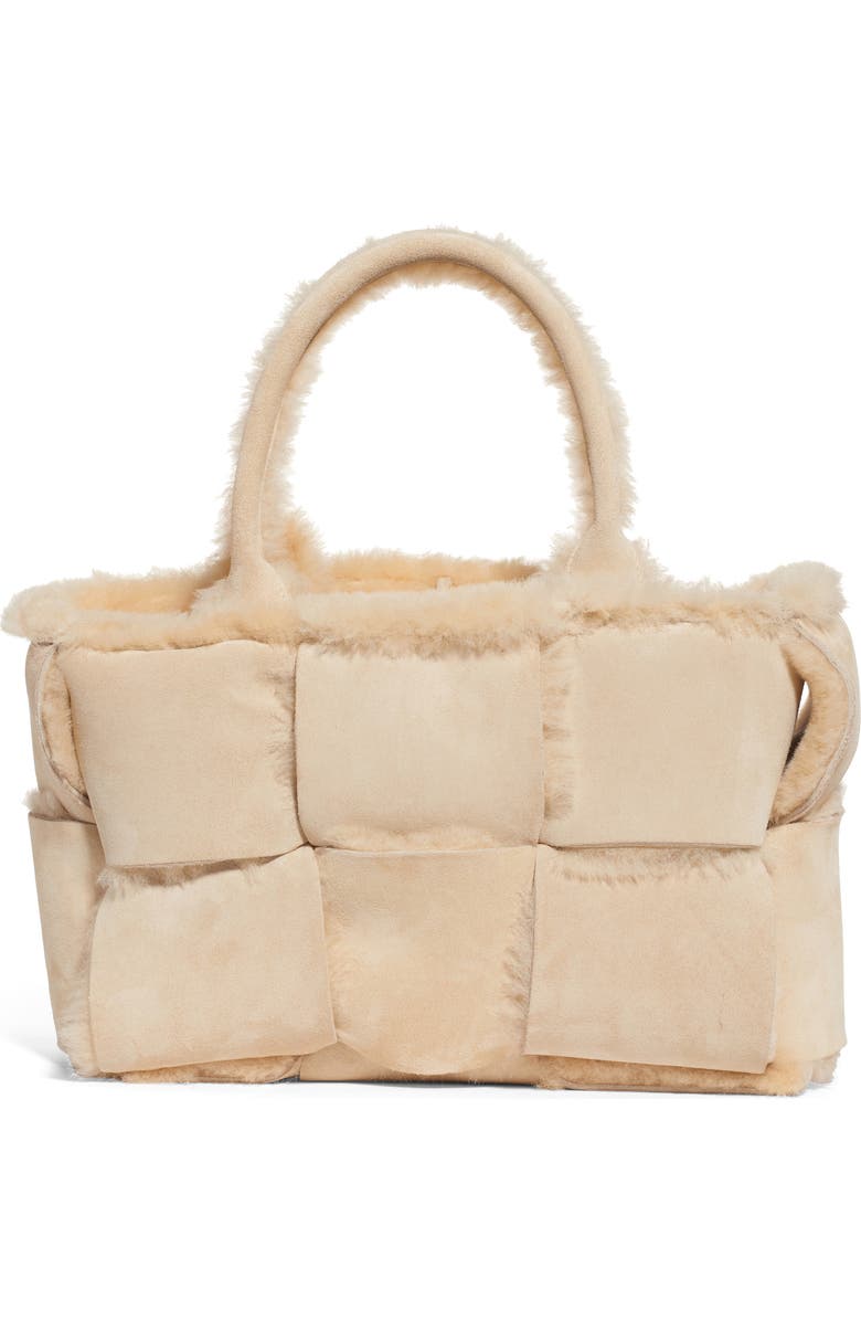 Bottega Veneta Arco Intrecciato Genuine Shearling Tote, Alternate, color,