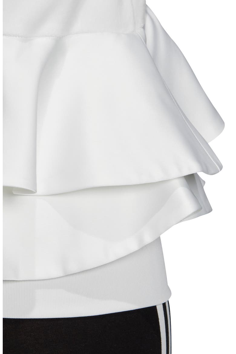 Ruffle Track Jacket, Alternate, color, WHITE