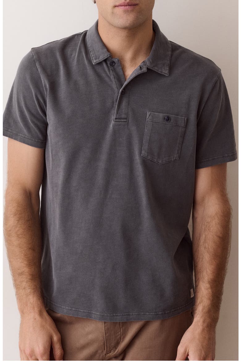 Luxe Slub Organic Cotton Pocket Polo, Main, color, ASPHALT