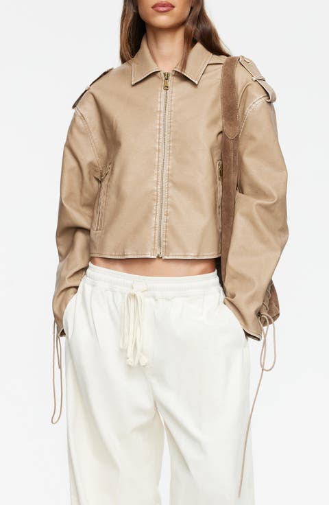 Jet Metallic Faux Leather Jacket