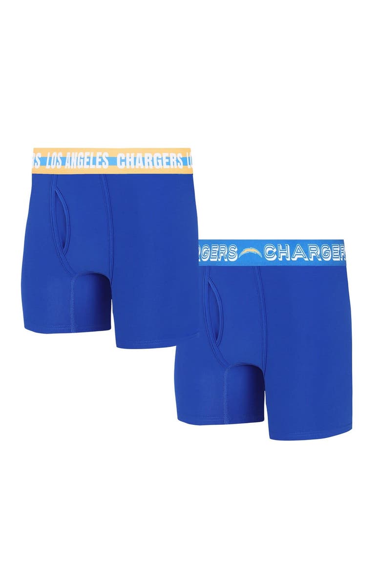 CONCEPTS SPORT Men's Concepts Sport Los Angeles Chargers Gauge Knit Boxer Brief Two-Pack, Main, color, 