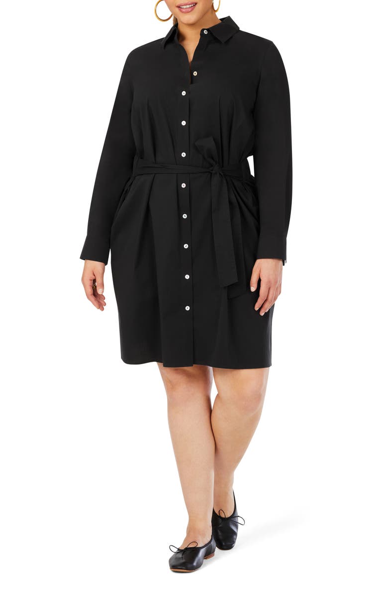 Foxcroft Pax Solid Long Sleeve Shirtdress, Main, color, 