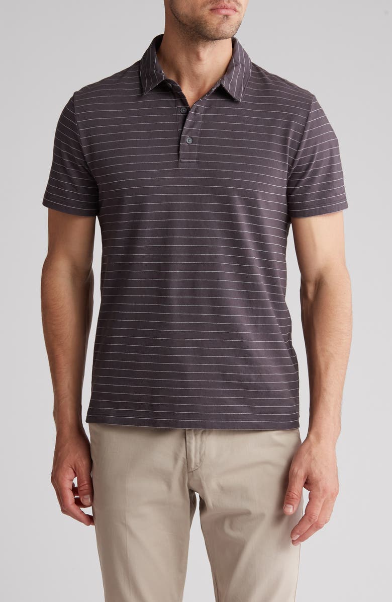 Vince Garment Dyed Fleck Stripe Polo, Main, color,
