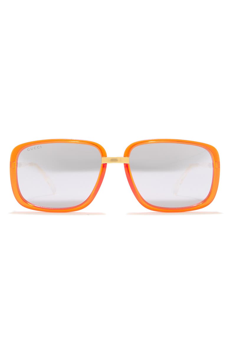 Gucci 61mm Rectangle Sunglasses, Main, color,