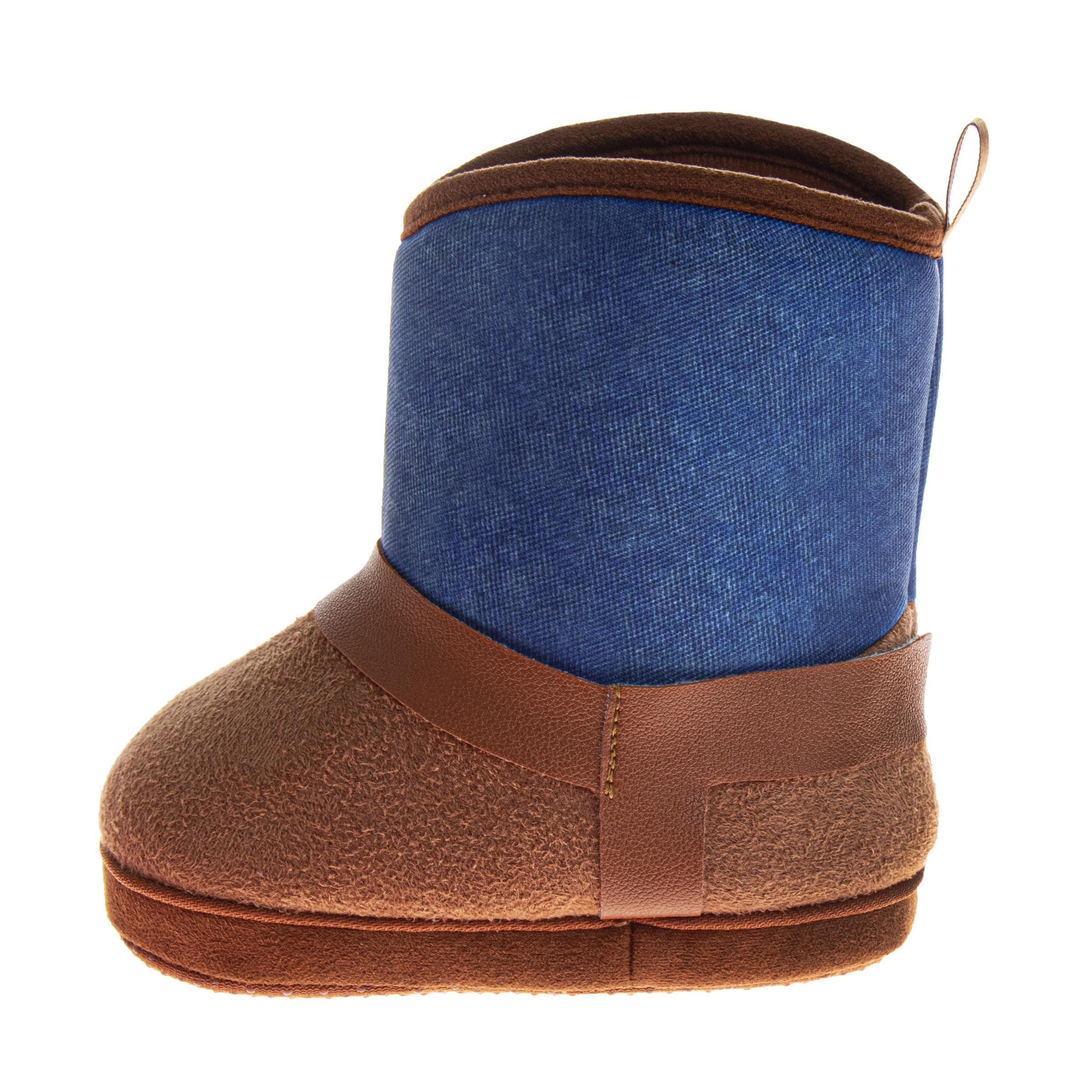 Sesame Street<sup>®</sup> Sesame Street Oscar, Cookie, and Big Bird Kids' Booties, Alternate, color, Brown Denim