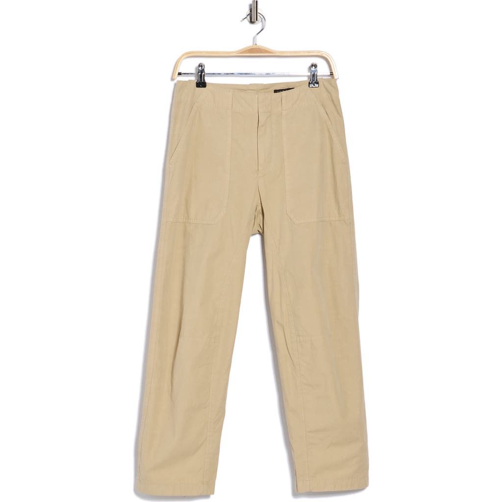 Rag & Bone Leyton Crop Cotton Work Pants In Brown