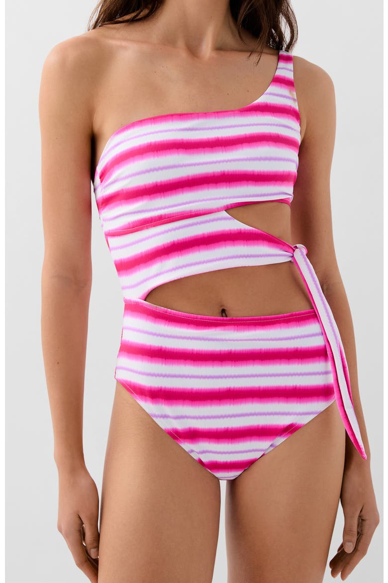 Stripes Swimsuit, Main, color, Pinkstripes
