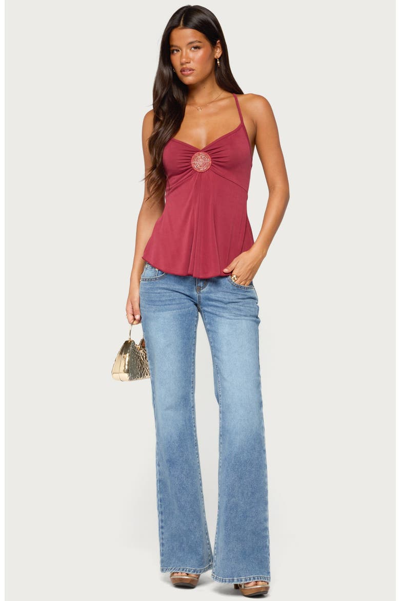 Kirstine Beaded Patch Tank Top, Alternate, color, BURGUNDY