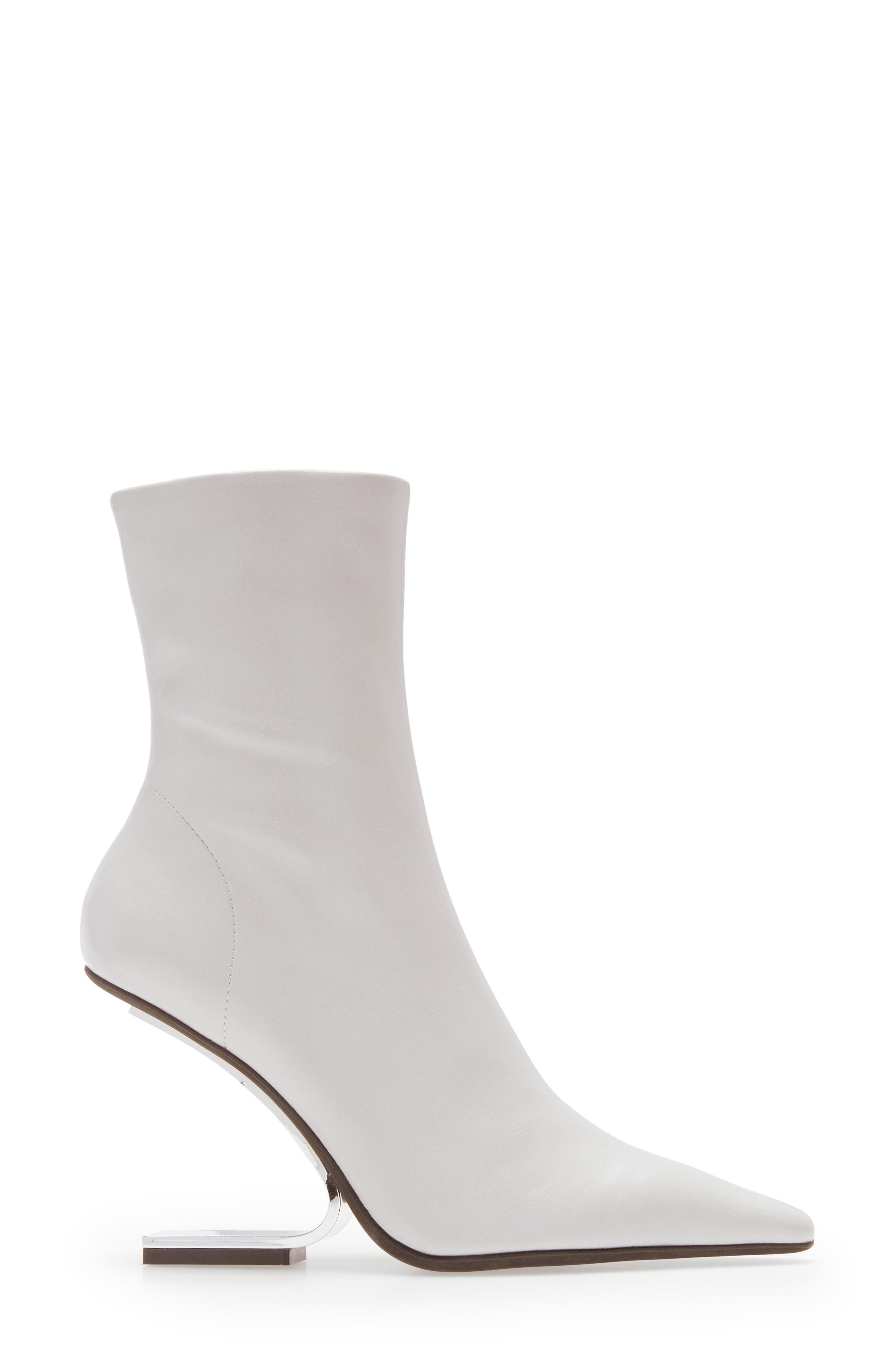 Compass Pointed Toe Bootie, Alternate, color, IVORY SILVER