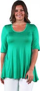 24seven Comfort Apparel Elbow Swing Tunic Top