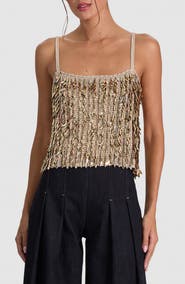 Alice + Olivia Nicolette Sequin Camisole