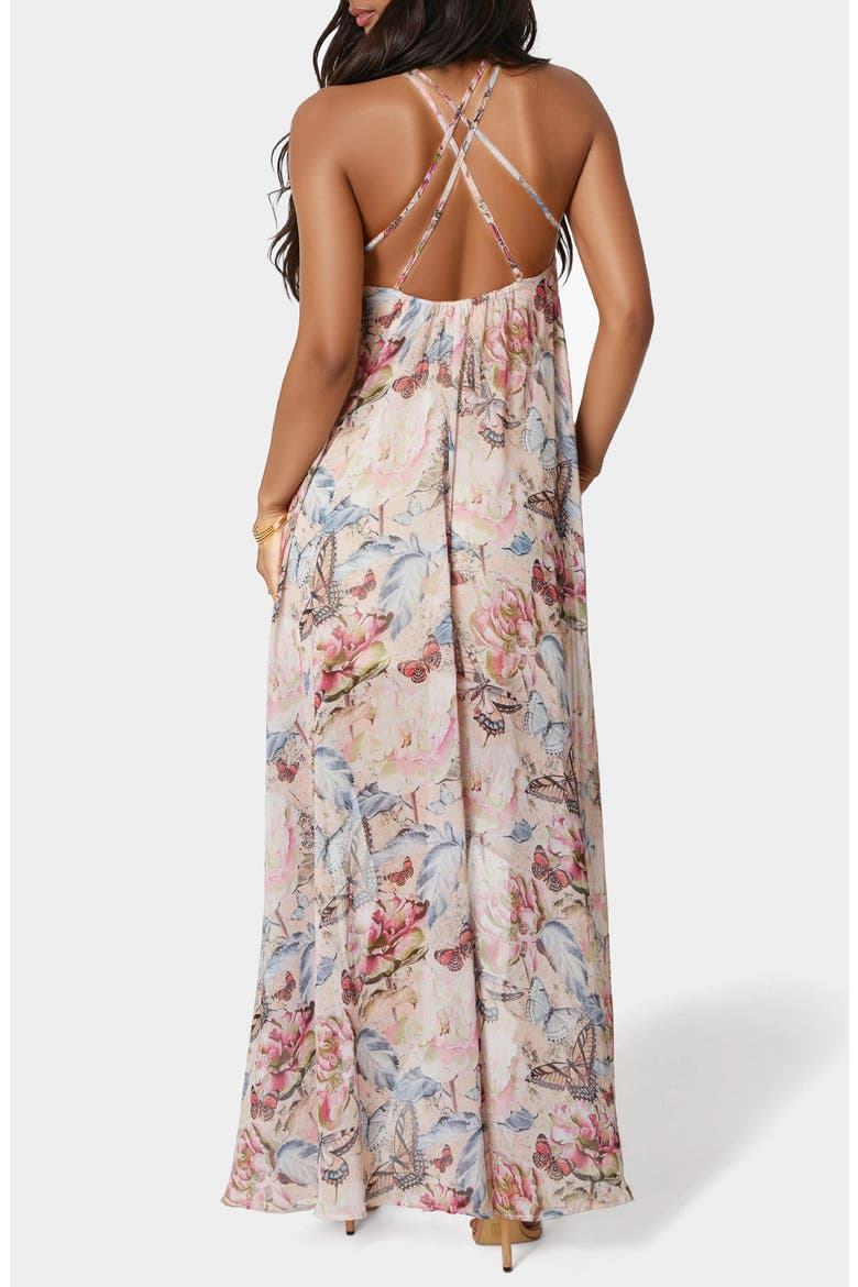 Strappy High/Low Maxi Dress, Alternate, color, PINK MULTI