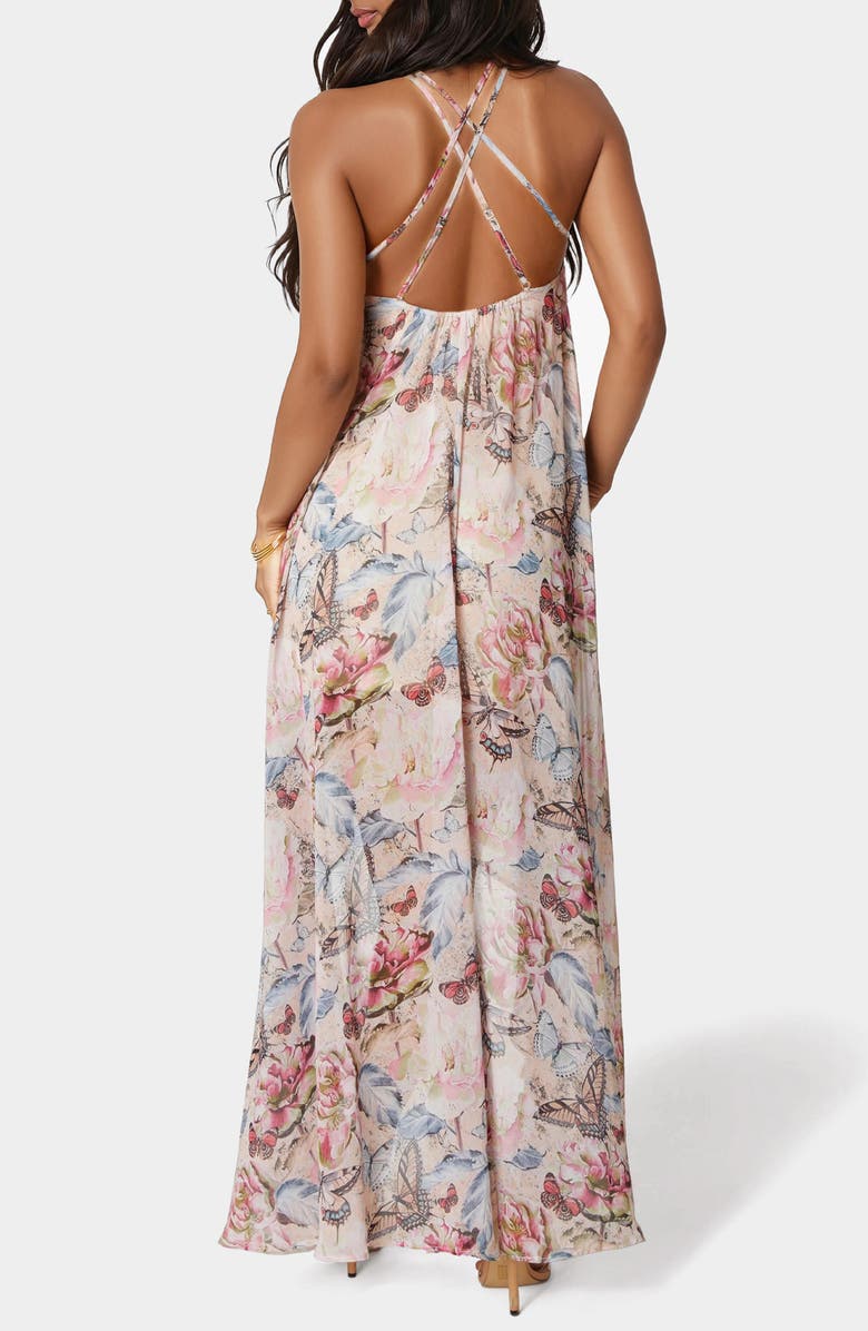 bebe Strappy High/Low Maxi Dress, Alternate, color, 
