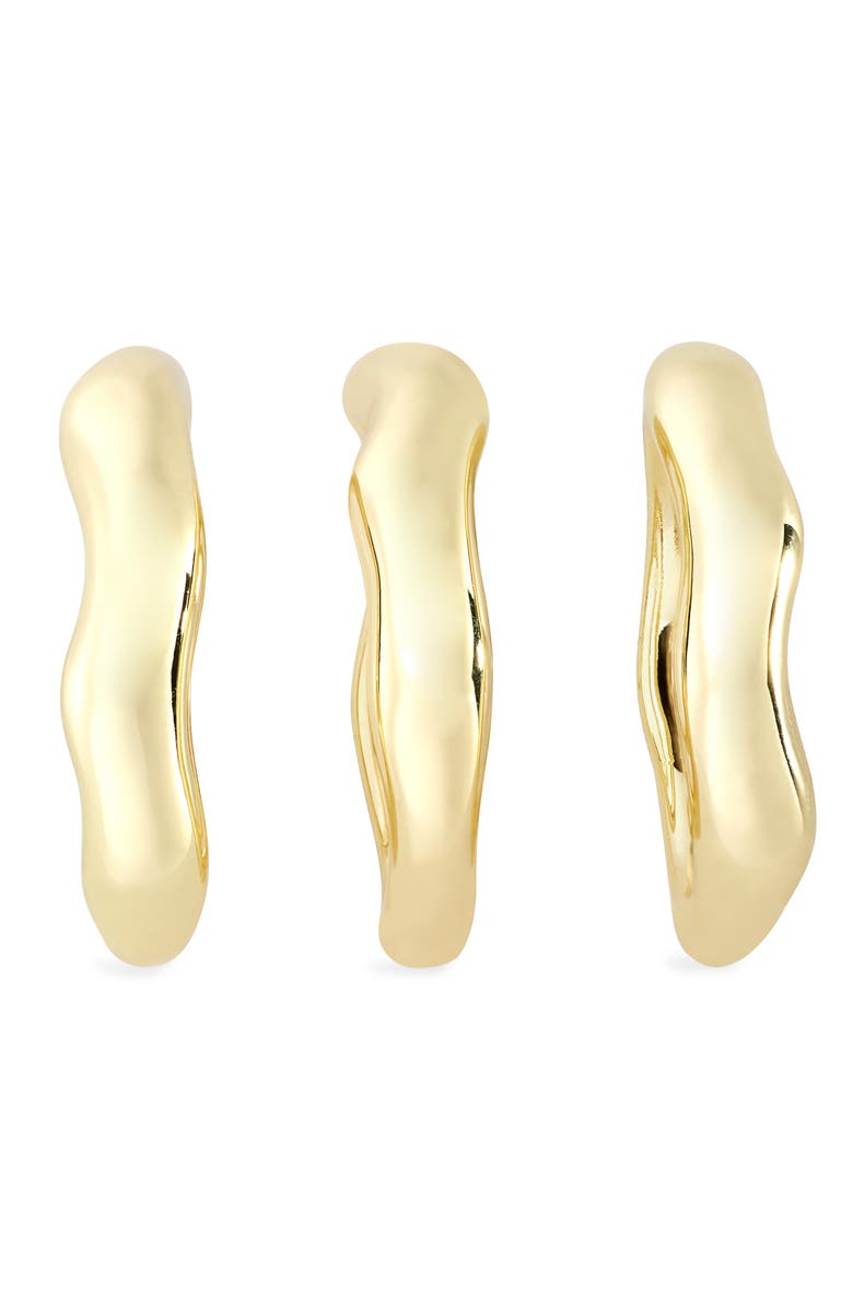 Covet Set of 3 Molten Stackable Rings, Alternate, color, Gold