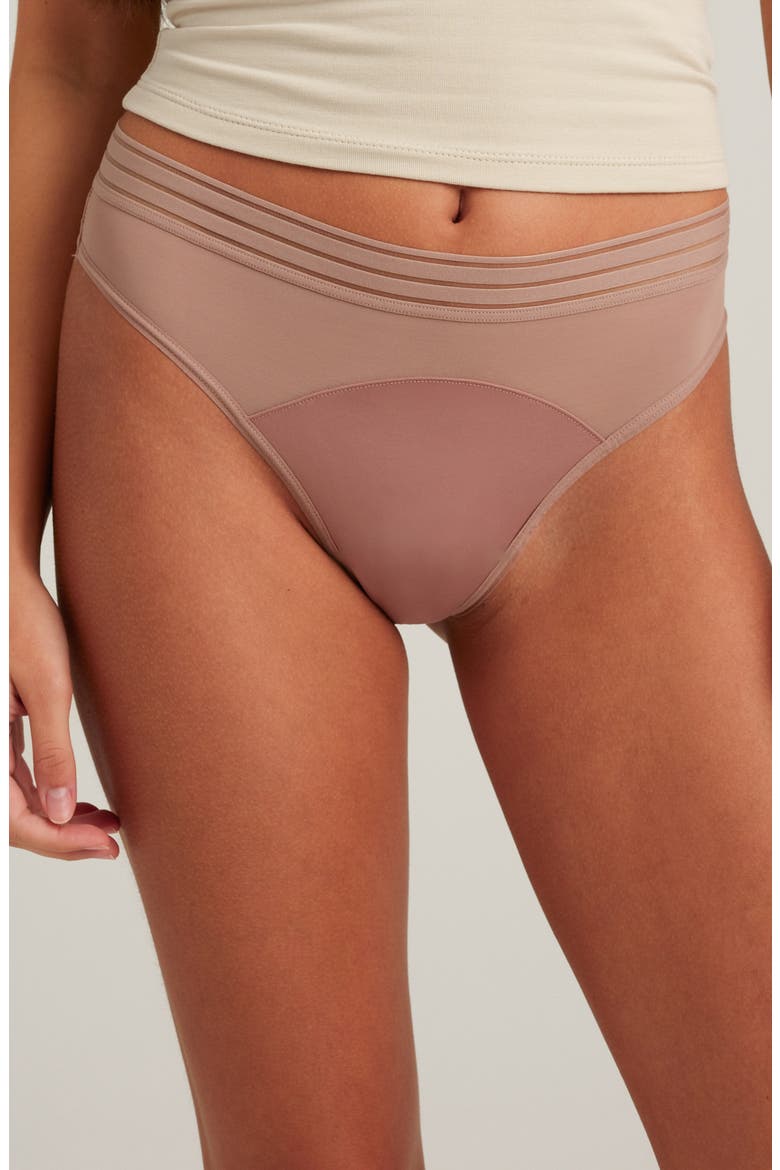 Leakproof Mesh Thong, Main, color, MAUVE