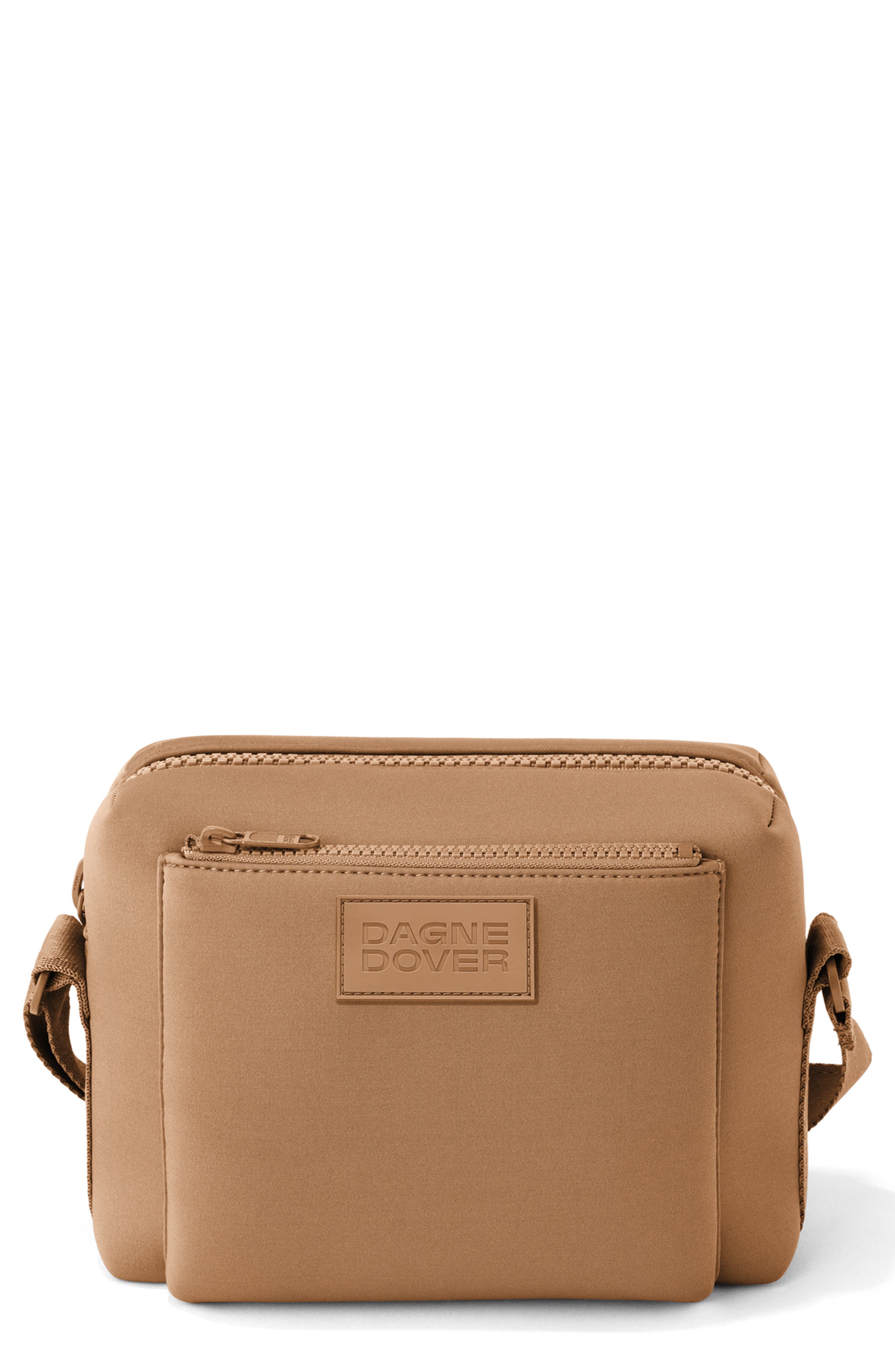 Dagne Dover Micah Neoprene Crossbody Bag in Camel 